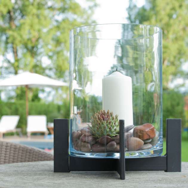FERRO | Glaszylinder mit Boden | Windlicht Glas | mit Boden
